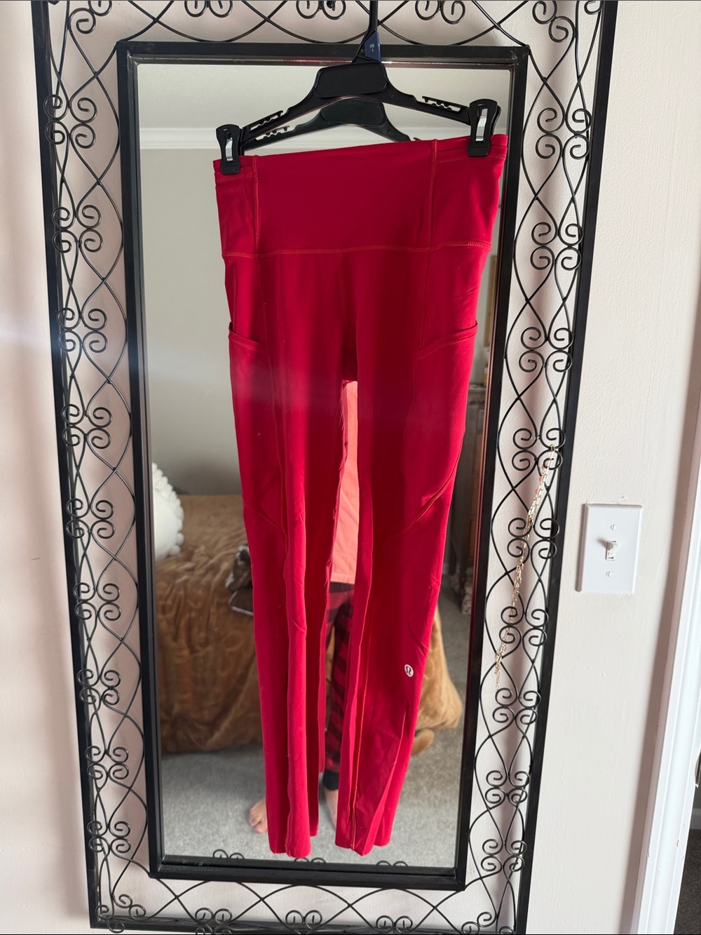 Lululemon Women's Red Active Leggings with Side Pockets